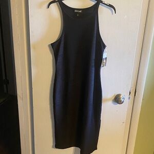 Planet Gold Black Midi Dress